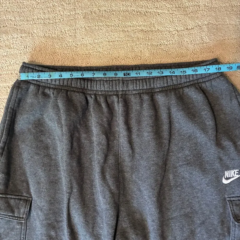 Nike Club Mens 2XL Dark Grey Cargo Sweat Pant Fleece Joggers Loungewear Athletic